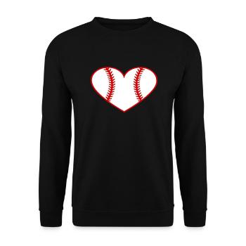 baseball heart - Unisex Sweatshirt - black - Front - Alina (178cm) & Michal (187cm)