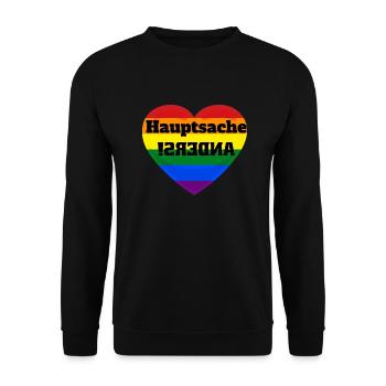 HAUPTSACHE ANDERS! - Unisex Pullover - Schwarz - Vorne - Alina (178cm) & Michal (187cm)