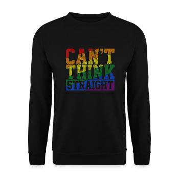 Straight Love Parade Pride Gender Regenbogen CSD - Unisex Pullover - Schwarz - Vorne - Alina (178cm) & Michal (187cm)