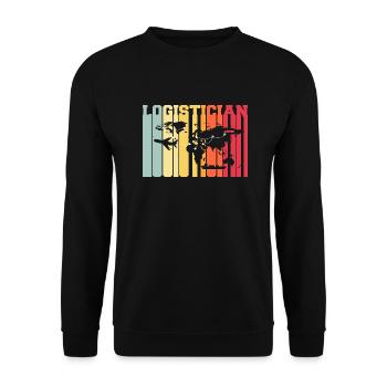 Logistician Logistics Silhouettes - Unisex Sweatshirt - black - Front - Alina (178cm) & Michal (187cm)