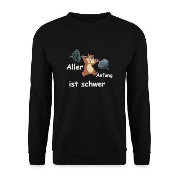 Aller Anfang ist schwer - Unisex Pullover - Schwarz - Vorne - Alina (178cm) & Michal (187cm)
