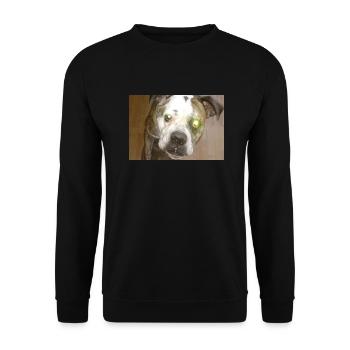 Cute dog with ball - Unisex Sweatshirt - black - Front - Alina (178cm) & Michal (187cm)