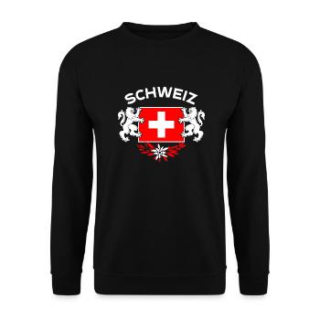 Swiss coat of arms - Unisex Sweatshirt - black - Front - Alina (178cm) & Michal (187cm)