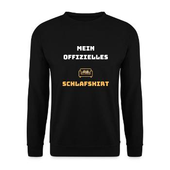 Mein offizielles Schlafshirt Nachthemd Geschenk - Unisex Pullover - Schwarz - Vorne - Alina (178cm) & Michal (187cm)