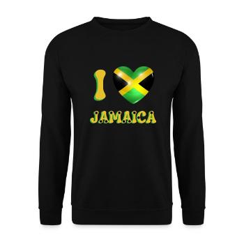 Ich liebe Jamaika - Unisex Pullover - Schwarz - Vorne - Alina (178cm) & Michal (187cm)