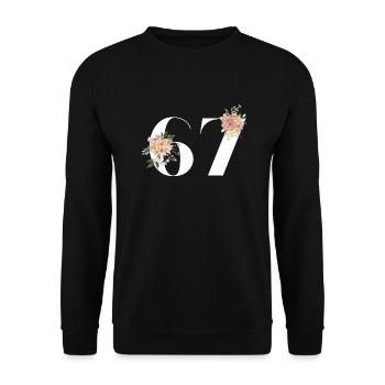 67th Anniversary flowers (Gift of 67 years) - Unisex Sweatshirt - black - Front - Alina (178cm) & Michal (187cm)