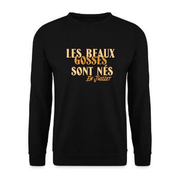 Les beaux gosses sont nés en juillet. - Sweat-shirt Unisexe - noir - Devant - Alina (178cm) & Michal (187cm)