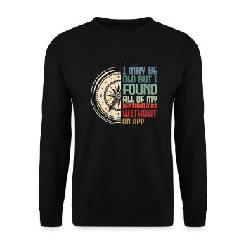 Orienteer Runner Running Orienteering - Unisex Sweatshirt - black - Front - Alina (178cm) & Michal (187cm)
