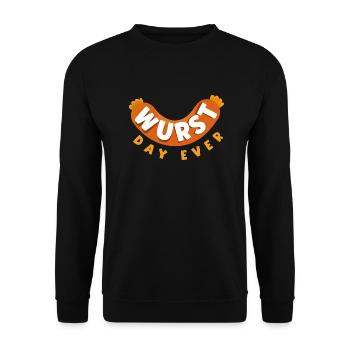 German Germany German Flag Wurst Day Ever Pun - Unisex Pullover - Schwarz - Vorne - Alina (178cm) & Michal (187cm)