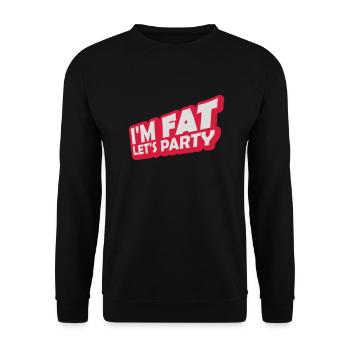 im fat lets party - Unisex Pullover - Schwarz - Vorne - Alina (178cm) & Michal (187cm)