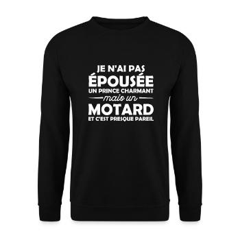 j ai épousée un motard / femme de motard - Sweat-shirt Unisexe - noir - Devant - Alina (178cm) & Michal (187cm)