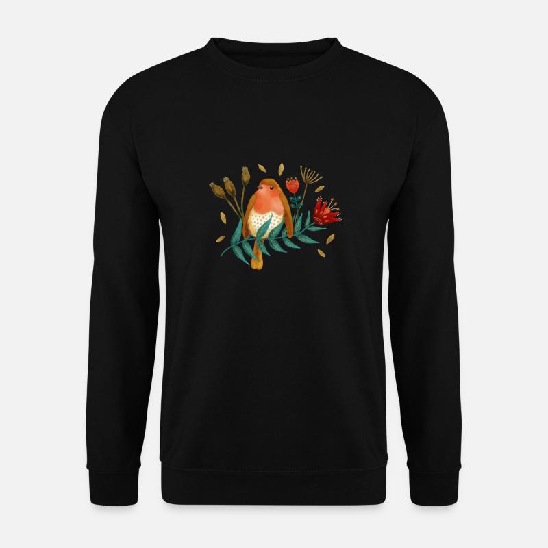Vogel Roodborst Robin Bird - Unisex Sweatshirt - black