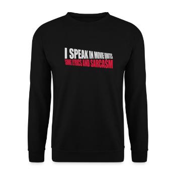 parler des paroles et du sarcasme - Sweat-shirt Unisexe - noir - Devant - Alina (178cm) & Michal (187cm)