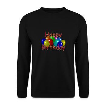 happy birthday - Unisex Pullover - Schwarz - Vorne - Alina (178cm) & Michal (187cm)