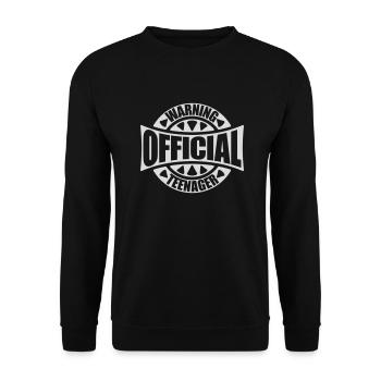 avertissement citation officielle d’adolescent - Sweat-shirt Unisexe - noir - Devant - Alina (178cm) & Michal (187cm)