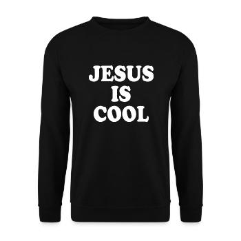 Jesus is cool - Unisex Sweatshirt - black - Front - Alina (178cm) & Michal (187cm)