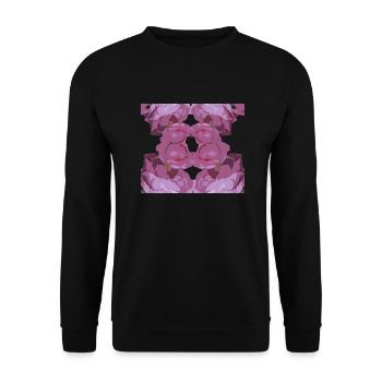 rosa rose viereck - Unisex Pullover - Schwarz - Vorne - Alina (178cm) & Michal (187cm)