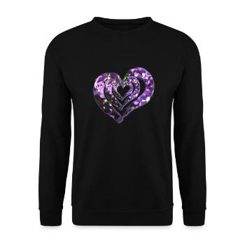 Cœur 3 fois - Sweat-shirt Unisexe - noir - Devant - Alina (178cm) & Michal (187cm)