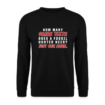 Megalodon Shark Tooth Fossil Collector Gift - Unisex Sweatshirt - black - Front - Alina (178cm) & Michal (187cm)