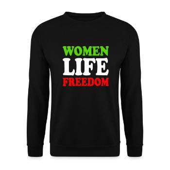 Women life freedom - Unisex Pullover - Schwarz - Vorne - Alina (178cm) & Michal (187cm)