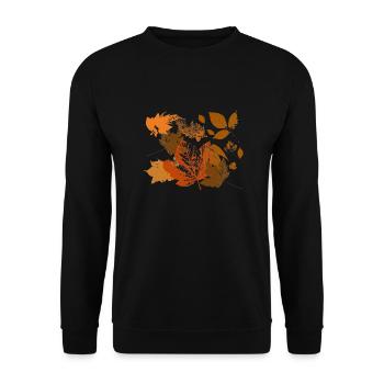 Autumn leaf - Unisex Sweatshirt - black - Front - Alina (178cm) & Michal (187cm)