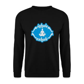Inspirez expirez Yoga citation - Sweat-shirt Unisexe - noir - Devant - Alina (178cm) & Michal (187cm)