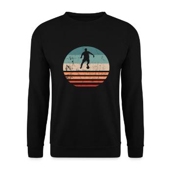 Football Retro Vintage Soccer Club - Sweat-shirt Unisexe - noir - Devant - Alina (178cm) & Michal (187cm)