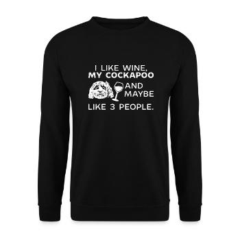 Cockapoo Chien - Sweat-shirt Unisexe - noir - Devant - Alina (178cm) & Michal (187cm)