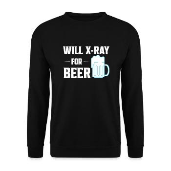 Will X-Ray For Beer X-Ray Rad Tech Radiology - Unisex Pullover - Schwarz - Vorne - Alina (178cm) & Michal (187cm)