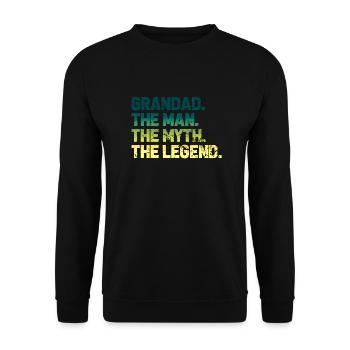 Grandad the man the myth the legend - Unisex Sweatshirt - black - Front - Alina (178cm) & Michal (187cm)