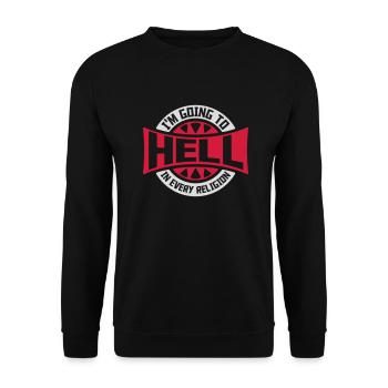 in going to hell - Unisex Sweatshirt - black - Front - Alina (178cm) & Michal (187cm)