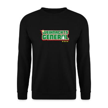 Weihnachtsgeneral - Unisex Pullover - Schwarz - Vorne - Alina (178cm) & Michal (187cm)