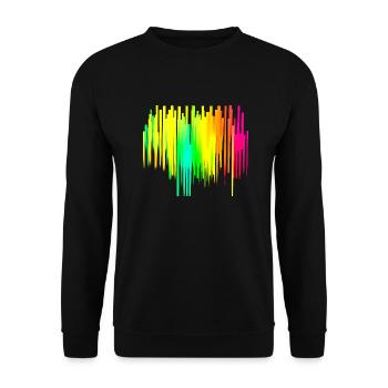 Rainbow dégradé coloré cool rétro tendance Art 2 - Sweat-shirt Unisexe - noir - Devant - Alina (178cm) & Michal (187cm)
