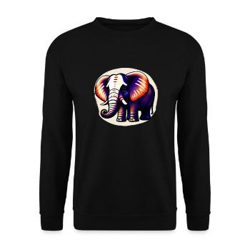 Little Elephant Cartoon Cute Love Adventure 2 - Unisex Sweatshirt - black - Front - Alina (178cm) & Michal (187cm)