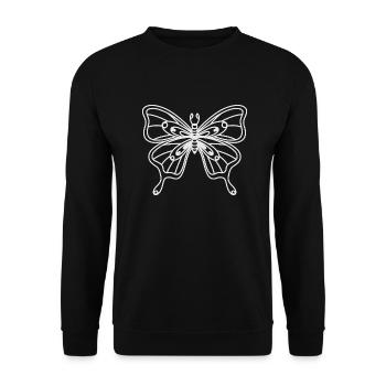 Schmetterling - Unisex Pullover - Schwarz - Vorne - Alina (178cm) & Michal (187cm)
