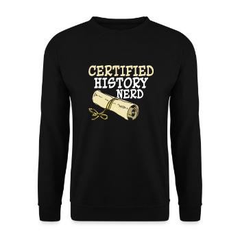 Certified History Nerd Education History Teacher - Unisex Sweatshirt - black - Front - Alina (178cm) & Michal (187cm)