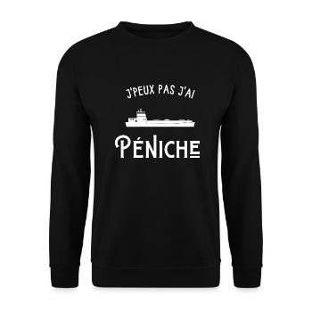 je peux pas j'ai péniche - Sweat-shirt Unisexe - noir - Devant - Alina (178cm) & Michal (187cm)