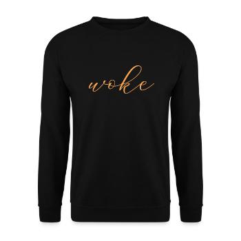 Autodérision : WOKE - Sweat-shirt Unisexe - noir - Devant - Alina (178cm) & Michal (187cm)