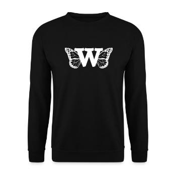 letter W butterfly - Unisex Sweatshirt - black - Front - Alina (178cm) & Michal (187cm)