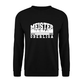 Meister 2023 Oberliga Aufstieg Fußball - Unisex Pullover - Schwarz - Vorne - Alina (178cm) & Michal (187cm)