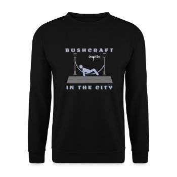 Bushcraft in der Stadt - Unisex Pullover - Schwarz - Vorne - Alina (178cm) & Michal (187cm)