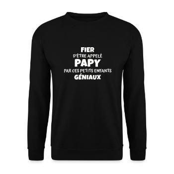 fier d être appelé papy / cadeau humour grand-père - Sweat-shirt Unisexe - noir - Devant - Alina (178cm) & Michal (187cm)