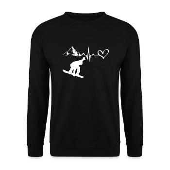 Snowboarder Wintersport Schnee - Unisex Pullover - Schwarz - Vorne - Alina (178cm) & Michal (187cm)