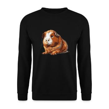 Cute Retro Guinea Pig 8 Bit Graphics - Unisex Sweatshirt - black - Front - Alina (178cm) & Michal (187cm)