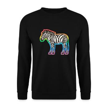 Zebra - Unisex Pullover - Schwarz - Vorne - Alina (178cm) & Michal (187cm)