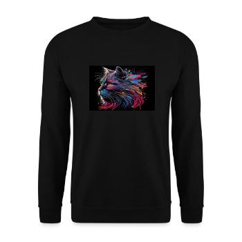 Couleur de l’illustration de chat - Sweat-shirt Unisexe - noir - Devant - Alina (178cm) & Michal (187cm)