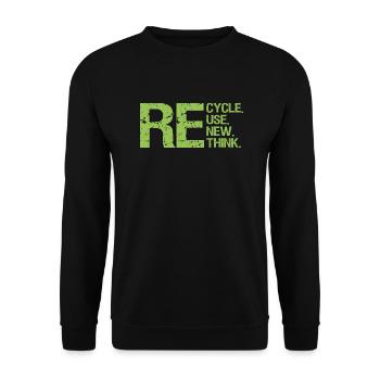 ReCycle ReUse ReNew ReThink - Unisex Sweatshirt - black - Front - Alina (178cm) & Michal (187cm)