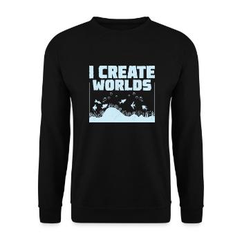 I Create Worlds Fish Keeping Aquarium Owner - Unisex Pullover - Schwarz - Vorne - Alina (178cm) & Michal (187cm)