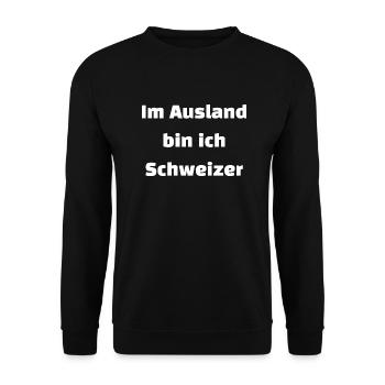 Im Ausland bin ich Schweizer - Unisex Pullover - Schwarz - Vorne - Alina (178cm) & Michal (187cm)