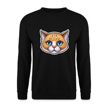 Velvet Paw Spell: Cute Cat - Unisex Sweatshirt - black - Front - Alina (178cm) & Michal (187cm)